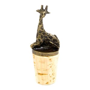 South African Brass Giraffe Wine Bottle Stopper