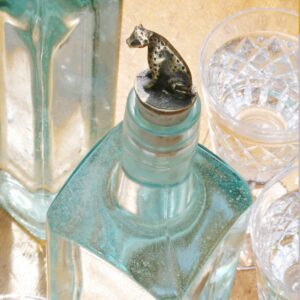 South African Brass Cheetah Wine Bottle Stopper