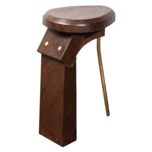 Walnut estool w/ brass inserts